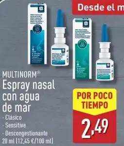ALDI MULTINORM Espray nasal con agua de mar oferta