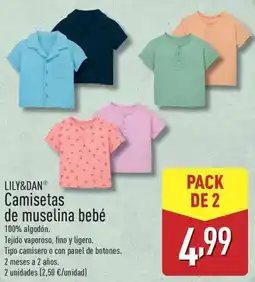 ALDI LILY&DAN Camisetas de muselina bebé oferta