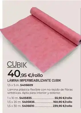 Lamina impermeabilizante cubik
