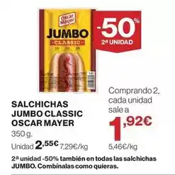 El Corte Inglés Oscar mayer - salchichas jumbo classic oferta