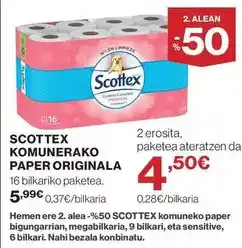 El Corte Inglés Scottex - komunerako paper originala oferta