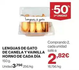 El Corte Inglés Dia - lenguas de gato de canela y vainilla horno de cada oferta