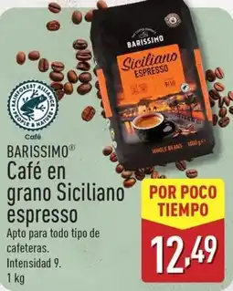 ALDI BARISSIMO Café en grano Siciliano espresso oferta