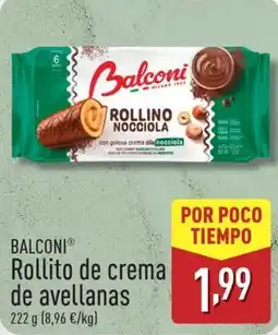 ALDI BALCONI Rollito de crema de avellanas oferta