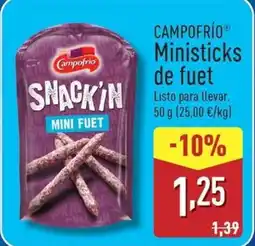 ALDI CAMPOFRÍO Ministicks de fuet oferta