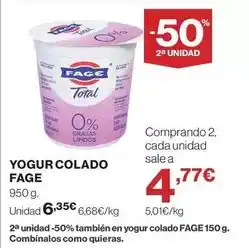 El Corte Inglés Fage - yogur colado oferta