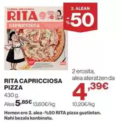 El Corte Inglés Alea - capricciosa pizza oferta