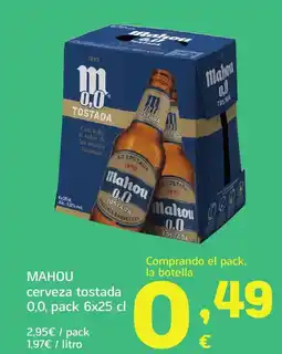 HiperDino MAHOU cerveza tostada 0,0 oferta