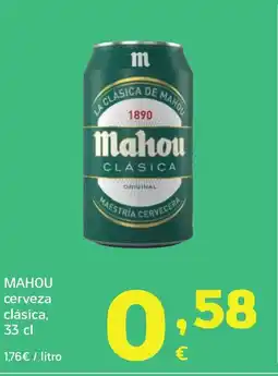HiperDino MAHOU cerveza clásica oferta