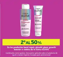 HiperDino L'ORÉAL Elvive en los productos bond repair, glycolic gloss, growth booster o violeta de la marca oferta
