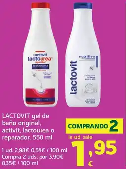HiperDino LACTOVIT gel de baño original, activit, lactourea o reparador oferta