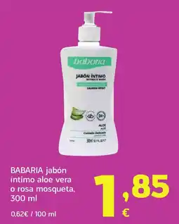 HiperDino BABARIA jabón íntimo aloe vera o rosa mosqueta oferta