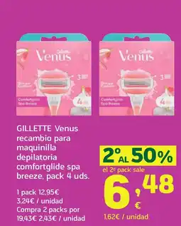 HiperDino GILLETTE Venus recambio para maquinilla depilatoria comfortglide spa breeze oferta