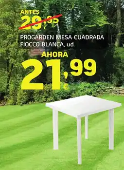 HiperDino Progarden mesa cuadrada fiocco blanca oferta