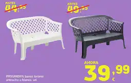 HiperDino PROGARDEN banco lariana antracita o blanco oferta