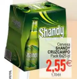 Plenus Supermercados SHANDY CRUZCAMPO Cervexa oferta