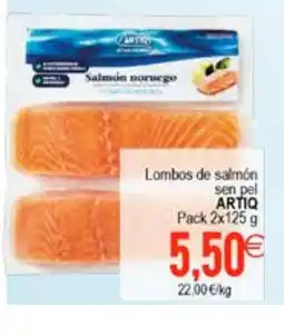 Plenus Supermercados ARTIQ Lombos de salmón sen pel oferta