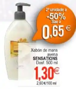 Plenus Supermercados SENSATIONS Xabón de mans avena oferta