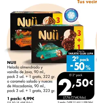 NUII Helado almendrado y vainilla de Java