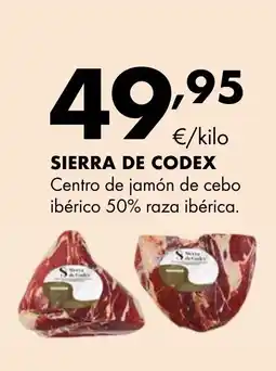 Supermercados Lupa SIERRA DE CODEX Centro de jamón de cebo ibérico 50% raza ibérica oferta