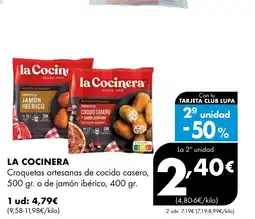 Supermercados Lupa LA COCINERA Croquetas artesanas de cocido casero o de jamón ibérico oferta
