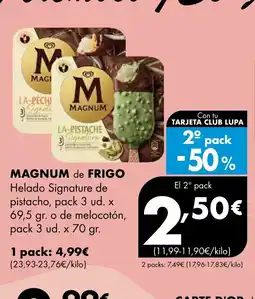 Supermercados Lupa MAGNUM de FRIGO Helado Signature de pistacho oferta