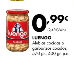 Supermercados Lupa LUENGO Alubias cocidas o garbanzos cocidos oferta