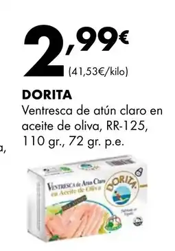 Supermercados Lupa DORITA Ventresca de atún claro en aceite de oliva, RR-125 oferta