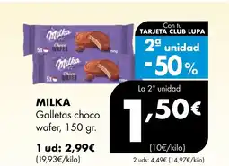 Supermercados Lupa MILKA Galletas choco wafer oferta