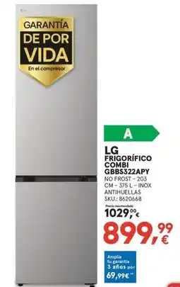 Worten LG Frigorífico combi gbbs322apy oferta