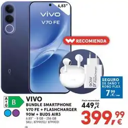 Worten Bundle smartphone v70 fe+ flashcharger 90w+ buds air3 oferta