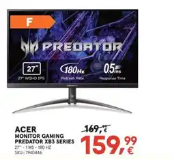 Worten ACER Monitor gaming predator xb3 series oferta