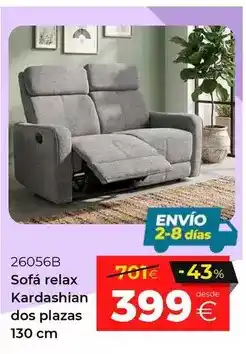 Ahorro Total Relax - sofá kardashian dos plazas oferta