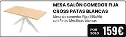 Atrapamuebles Cross - mesa salón comedor fija patas blancas oferta