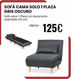 Atrapamuebles Solo - sofá cama 1 plaza gris oscuro oferta
