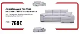Atrapamuebles Silver - chaiselongue derecha damasco 285 cm gris silver oferta