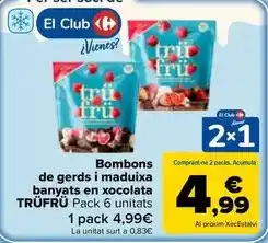 Carrefour Market Bombons de gerds i maduixa banyats en xocolata oferta