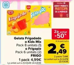 Carrefour Market Frigo - gelats dedo o kids mix o pie oferta