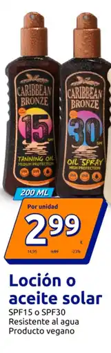 Action Loción o aceite solar oferta