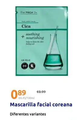 Action Mascarilla facial coreana oferta