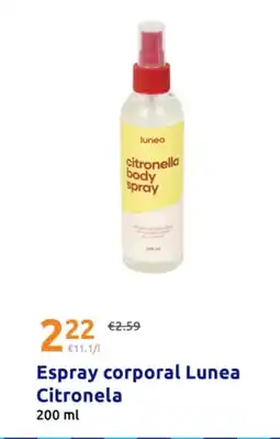 Action LUNEA Espray corporal Citronela oferta