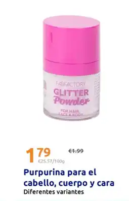 Action Purpurina para el cabello, cuerpo y cara oferta