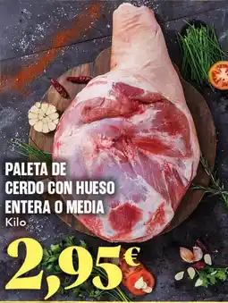 Gadis Paleta de cerdo con hueso entera o media oferta