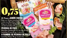 Gadis ELPOZO Jamón cocido pechuga de pavo o fiambre de pechuga de pollo oferta
