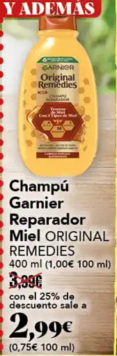 Gadis GARNIER Original remedies champú garnier reparador miel oferta