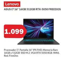 Microsshop ASUS 17 16" 16gb 512gb rtx-5050 freedos oferta