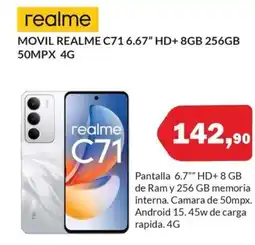 Microsshop REALME Movil c71 6.67" hd+ 8gb 256gb 50mpx 4g oferta
