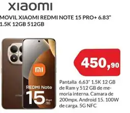 Microsshop XIAOMI Movil redmi note 15 pro+ 6.83" 1.5k 12gb 512gb oferta