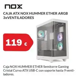 Microsshop NOX Caja atx hummer ether argb 3xventiladores oferta