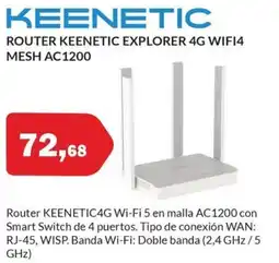 Microsshop KEENETIC Router explorer 4g wifi4 mesh ac1200 oferta